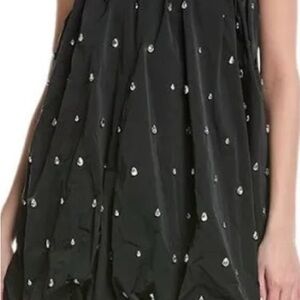 ALC Holly Mini Bubble Dress Black Bubble Dress with Silver Sequin Embellishments